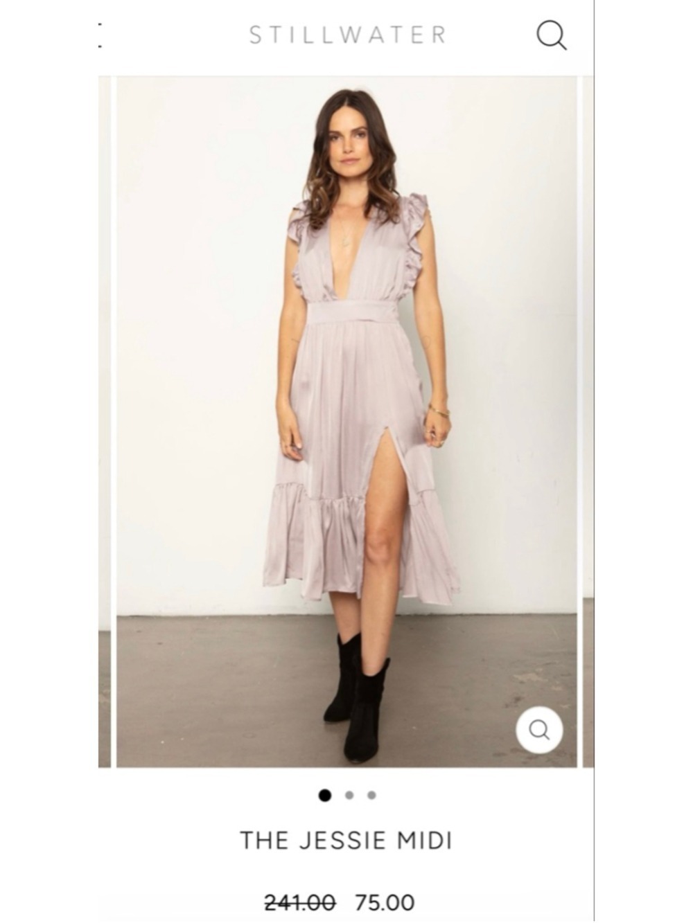 Women's Stillwater S Zebra Print Midi Dress Beige Grey